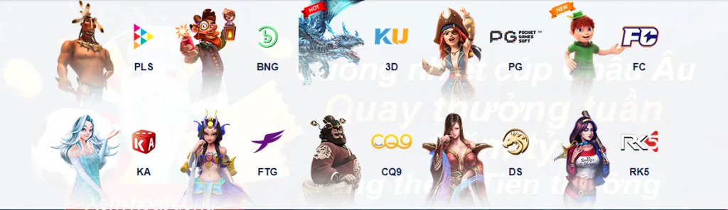 Giao diện trò chơi nổ hũ trên trang chủ